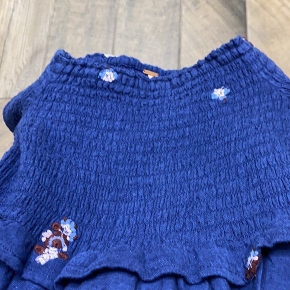Free People blue boho smocked top size small - Picture 11 of 11